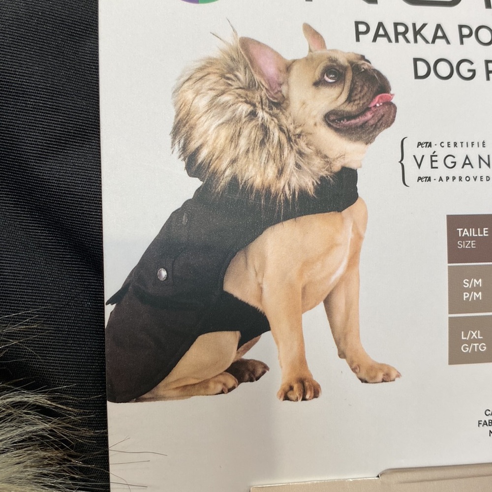 BNWT Noize Vegan Dog Parka S/M-L/XL Black